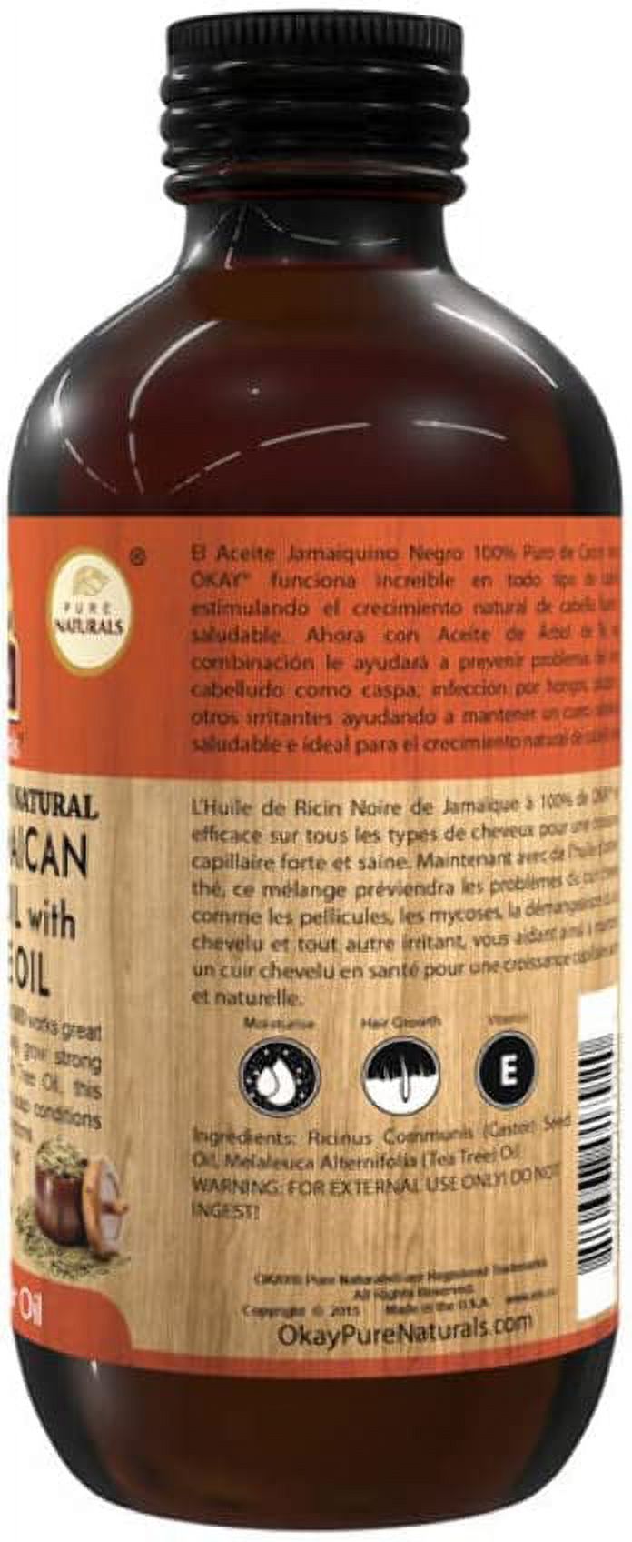 Okay Xtra Dark Black Jamaican Castor Oil Mit Kokosöl - 4 Unzen / 118 Ml Für Haarwachstum