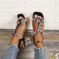 thumbnail image 5 of AXXD Black Sandals for Women Summer Plus-size Elastic Flower Crystal Heel Pullover Sexy Sandals, 5 of 9