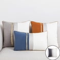 thumbnail image 3 of de almohada decorativas de material cuero chino a rayas de funda de cojín moderna funda de cojín para silla de decoración para hogar del Cola de pescado gris BLESIY Funda de almohada, 3 of 8