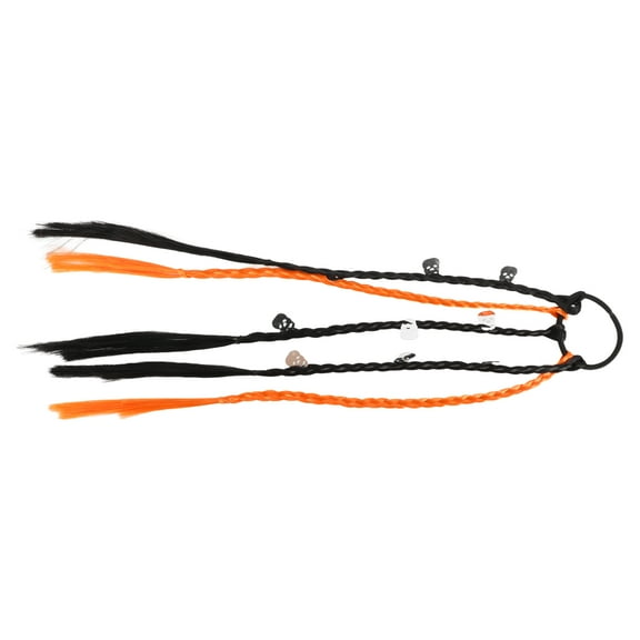 1 Pc  Skeleton Hair Rope Hair Scrunchies for Women for Girls Black Orange
