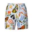 thumbnail image 4 of Lsque Mens Swim Trunks Insects and Flowers Pattern - Bathing Suit Compression Liner - Beach Swim Shorts Swimwear - (S-3XL) - Stretch Quick Dry -Small, 4 of 9