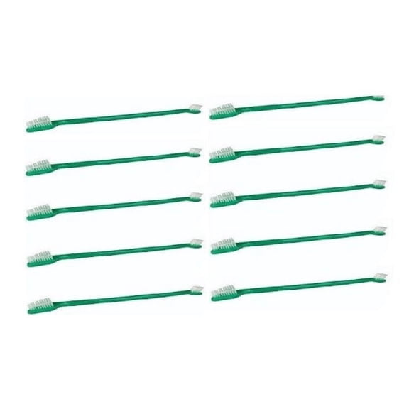 Green Dual End Toothbrushes For Dogs Dental Oral Health Grooming Bulk Available (10 Toothbrushes)