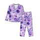 thumbnail image 1 of Balery Violet Conjunto de Pijama con Estampado para Mujer, Conjunto de Dos Piezas con Manga Larga, Ropa de Dormir Suave con Bolsillos, Pijamas Cómodos-Small, 1 of 7