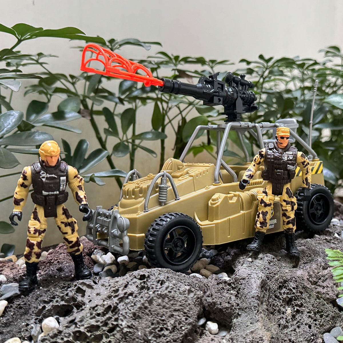Losbenco Military Toys Set, Military Base Playset Army Men Action Figures and Weapon Gear Military Model Toy for Kids Boys Ages 3+