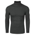 thumbnail image 1 of CamisePaHombres De Mangas Largas Cuello De Cisne Ajuste Delgado Casual Gris 46, 1 of 6