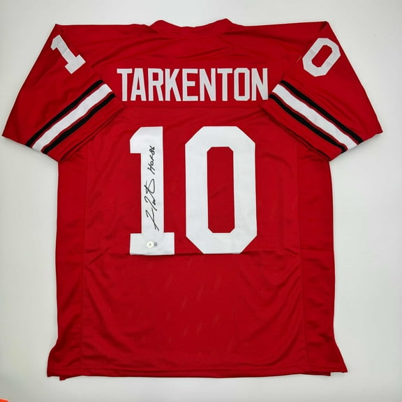 Autographed/Signed Fran Tarkenton Georgia Red College Football Jersey Beckett BAS COA