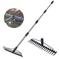 thumbnail image 2 of Telescopic Rake with Stainless Handle Steel 17 Prong Metal Head, Heavy Duty Ra.,, 2 of 8