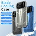 thumbnail image 2 of Designed For iPhone 17 Pro Max Cooling Phone Case,Blade Shape Designing,Heat Sink,Shockproof Anti-fall Rugged Durable Radiator Ultra Slim Thin Fit Breathable Phone Case Cover,Silver, 2 of 7