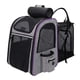 thumbnail image 5 of Mochila porta mascotas para perros y gatos pequeños, de ventilación mejorado, solución de viaje liviana violeta gris, 5 of 9