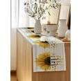 thumbnail image 5 of Table Runner 72 Inches Long for Kitchen Dining, Yellow Sunflowers Dresser Scarf Farmhouse, Dining Table Decorations for Wedding/Parties, You Are My Sunshine Wood Rustic 16 x 72 In, 5 of 8