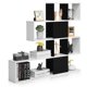 thumbnail image 1 of GETHFSA 5-Tier Corner Ladder Bookshelf, Modern Display Storage Rack, Freestanding Bookcase for Living Room Bedroom Office, Black & White, 1 of 12