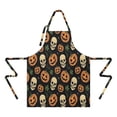 thumbnail image 2 of Skull Pumpkin Halloween Apron-Garden Aprons for Women with Pockets-Cotton Linen Waterproof Kitchen Cooking Gardening Aprons Adjustable for Kitchen,Cooking,BBQ and Salon 32"x27", 2 of 7