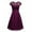 Wine, variant on WHLBF Summer Dress for Women Vintage Floral Lace Chiffon Ruffles Knee Length Cocktail Party Swing Dress Pink 4(S)