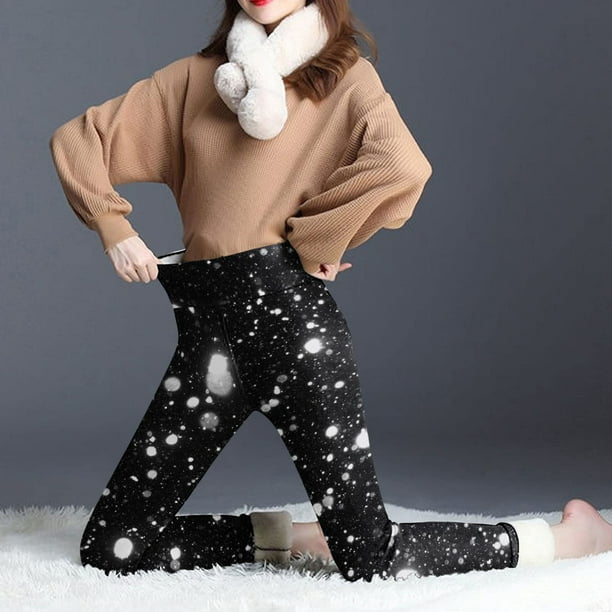 Mikilon Winter Sherpa Fleece Lined Leggings For Women, High Waist Stretchy  Thick Cashmere Plush Elastic Leggings Pants