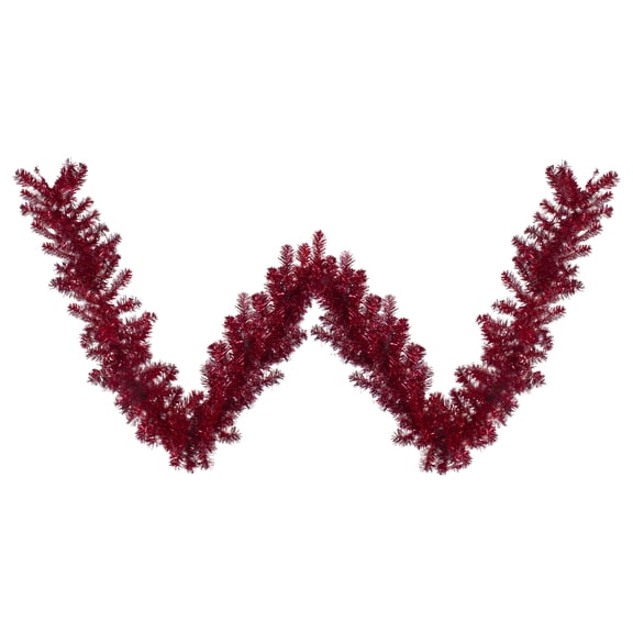 Northlight Metallic Tinsel Artificial Christmas Garland - 9' x 12" - Red - Unlit