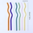 thumbnail image 2 of Reusable Glass Straws BPA-Free Colored Glass Straws for Beverages, Shakes, Milk Tea, Transparent and Beautiful, 7 Pack, 2 of 5
