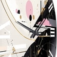 thumbnail image 4 of Designart "Bold Stripes Pink Black Fusion" Cubism Oversized Wall Clock, 4 of 5