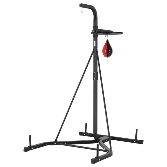 2 in 1 Freestanding Punching Bag Stand, Heavy Duty Steel Boxing Equipment with Adjustable Height for Home Gym, Supports Up to 140 lbs for Fitness Training