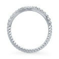 thumbnail image 4 of BERRICLE Sterling Silver Woven Wishbone Chevron Rings Stackable Curved Half Eternity Band Ring for Women, Pave Set Round Cut Cubic Zirconia CZ Size 9, 4 of 9