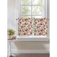 thumbnail image 4 of Red Mushrooms 2 Panel Kitchen Curtains for Small Windows, Maple Leaves Plants Vintage Botanical Bathroom Tier Curtain, Short Window Treatment for Bedroom/Living Room 55"x36", 4 of 6