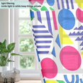 thumbnail image 4 of Yayeee Window Curtains Set of 2 for Living Room Light Filtering 63"x42", Red Retro Shapes, 4 of 7