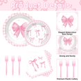 thumbnail image 3 of Set de artículos de fiesta Jremreo Pink Ribbon Bow para 25 personas, 3 of 7