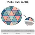 thumbnail image 6 of Colorful Floral Round Tablecloth with Boho Chic Design, Elastic Hem for Secure Fit 52-56 Inch Tables, Washable, 6 of 7
