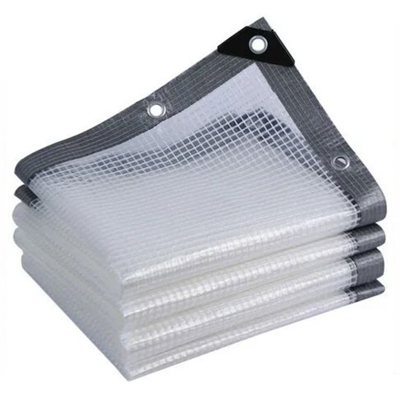 Heavy Duty Poly Clear Tarps, Clear Plastic Tarps With Grommets, Water Resistant Cover For Greenhouses, Ideal For Farming, Nursery, And Garden Projects