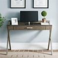 thumbnail image 2 of Bowery Hill Computer Desk in Smoke Gray and Brushed Nickel, 2 of 13