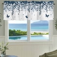thumbnail image 3 of Valance for Windows,Pastoral Butterfly Eucalyptus Leaf Valances Curtain Rod Pocket Valance for Kitchen Bedroom Living Room Bathroom,Spring Blue Plant Short Curtains Window Treatment 54x18in, 3 of 9