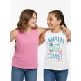 thumbnail image 2 of Wonder Nation Girls Amalfi Italy Graphic Tank Top, 2-Pack, Sizes 4-16 Plus, 2 of 5