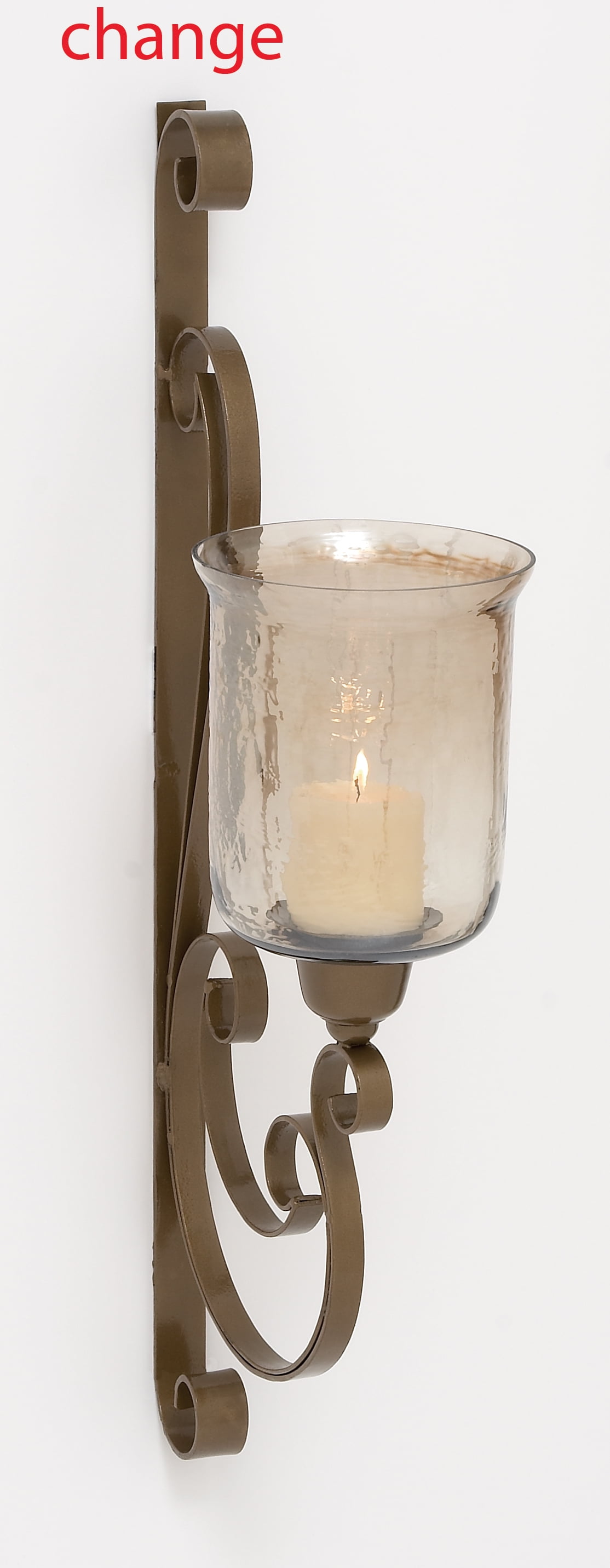 Indian Metal Glass Wall Candle Sconce