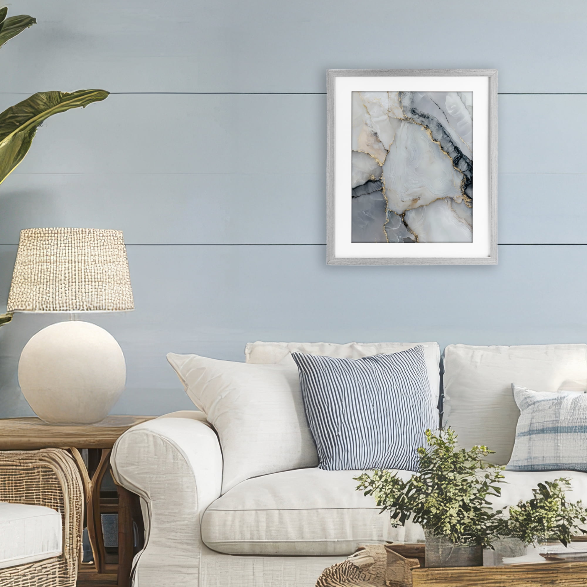 Stupell Industries Luxe Stone Geode Gray Framed Print Under Glass, design by Svetlana Aleynikova