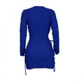thumbnail image 6 of Kiplyki Women's Long Sleeve Fall Dress Round-Neck Solid Out Mini Dress, 6 of 7