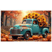 Rustic Truck Fall Decor Pumpkin Harvest Banner for Thanksgiving Outdoor Autumn Party Garden
