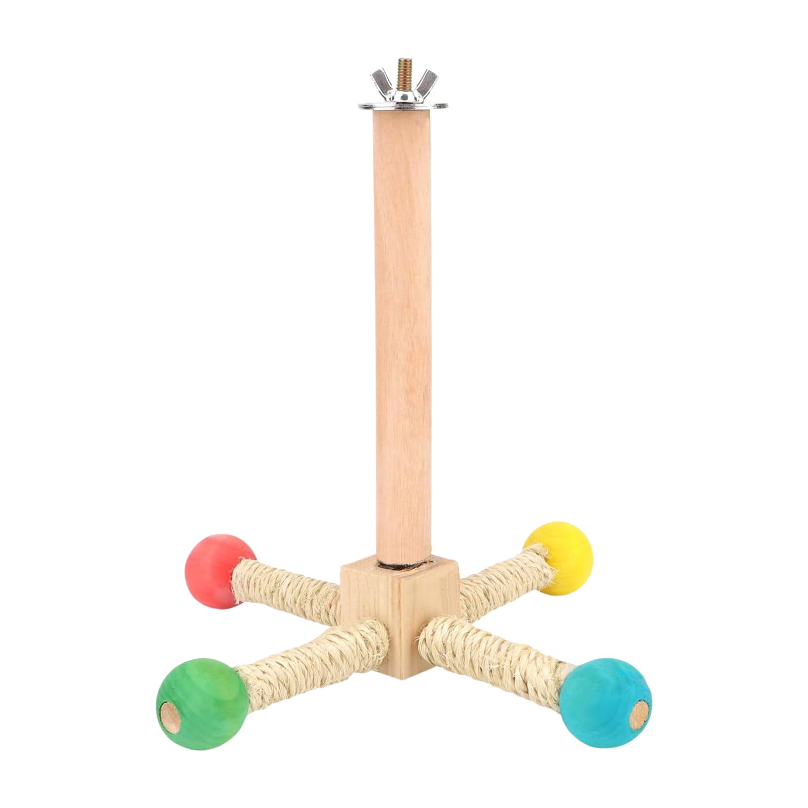 Rotating Bird Perches Toy, Interactive Spinning Parrot Parakeet Toys, Wooden Exercise Stand Bird Cage Accessories