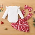 thumbnail image 4 of Newborn Baby Girl Clothes Long Sleeve Romper Top Suspender Ruffle Skirt Set Baby Girl Overall Dress 0-3 Months, 4 of 10