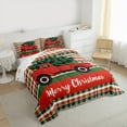 thumbnail image 3 of Manfei Rustic Farmhouse Truck Full Size Comforter Sets, Merry Christmas Bedding Comforter Set, Red Green Buffalo Reversible Bedding Sets, Luxury Bedroom Decor, 3 Pieces, 3 of 8