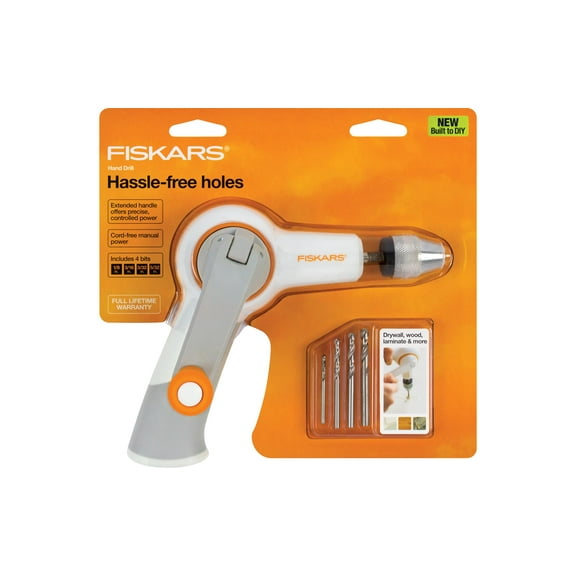 Fiskars Precision, 9.80 x 3.60 x 3.50 in Keyless Hand Drill 4 Pieces
