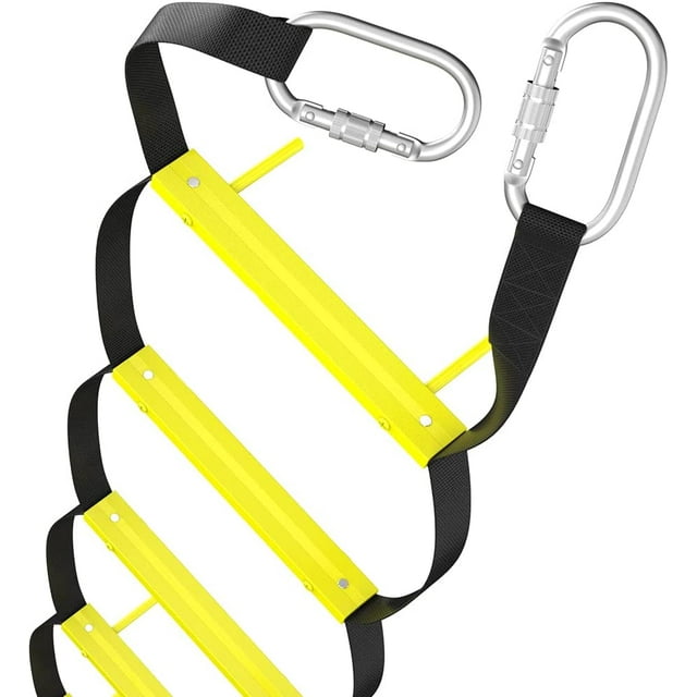 ISOP Échelle d'Évasion 2 - 3 Étages 13 Pi/25 Pi / Échelle en Corde pour Évasion contre l'Incendie pour Maisons 2d - 3e Étage / Portable, Pliable et Compacte / Échelle d'Urgence Adaptée au Balcon