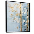 thumbnail image 2 of Designart "Golden Minimalism With Blue Bamboo II" Bamboo Floater Framed Canvas Prints, 2 of 5
