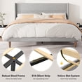 thumbnail image 5 of Frostbloom Full Size Platform Bed Frame, Linen Upholstered Wingback Headboard, Light Gray, 5 of 7