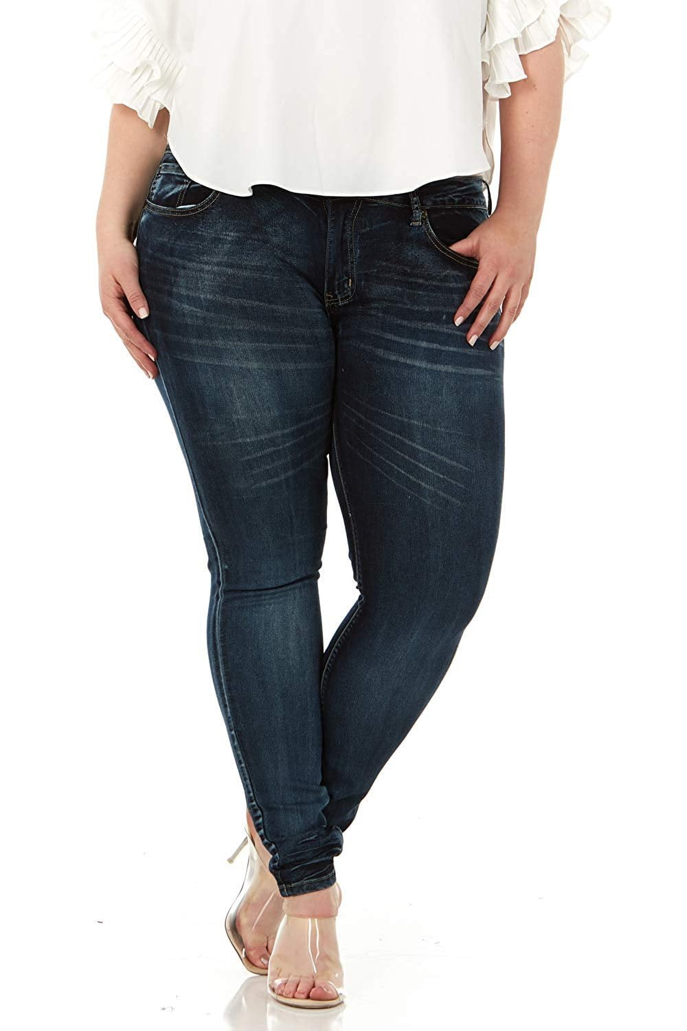 Smart Jeans Cute Fits Women and TeensJuniors Plus Size Mid Rise Skinny Denim 