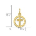 thumbnail image 2 of 12mm 10k Solid Yellow Gold Sandblast finish Eternal Life Religious Faith Cross Charm Pendant Necklace for Women, 2 of 2