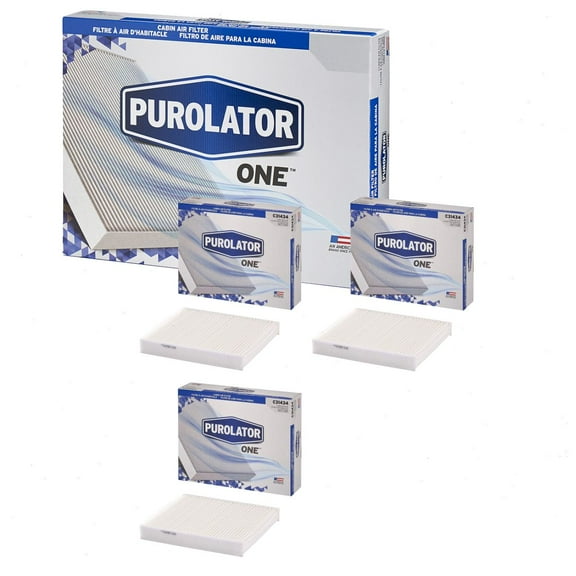 3 pc Purolator ONE C31434 Cabin Air Filters for HVAC Heating Ventilation Air Conditioning Vent Filters