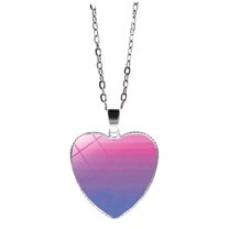 HIJONES Rainbow LGBT Pride Necklace for Women Men Stackable Love Heart Rainbow Chain Choker Friendship Jewelry Bisexual Rainbow