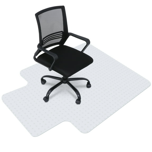 HomGarden 47" x 35" PVC Office Chair Mat Clear Floor Desk Mat W/Under-Desk Lip for Low Pile Rug