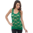 thumbnail image 1 of Sheer Nylon Lace Racerback Tank Top, 1 of 1