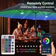thumbnail image 5 of XIZZI 15ft Patio Umbrella with Base and Crank Handle, Extra Large Outdoor Umbrella with Smart Colorful Solar Lights, Rectangle Garden Table Umbrellas Light Gray, 5 of 11