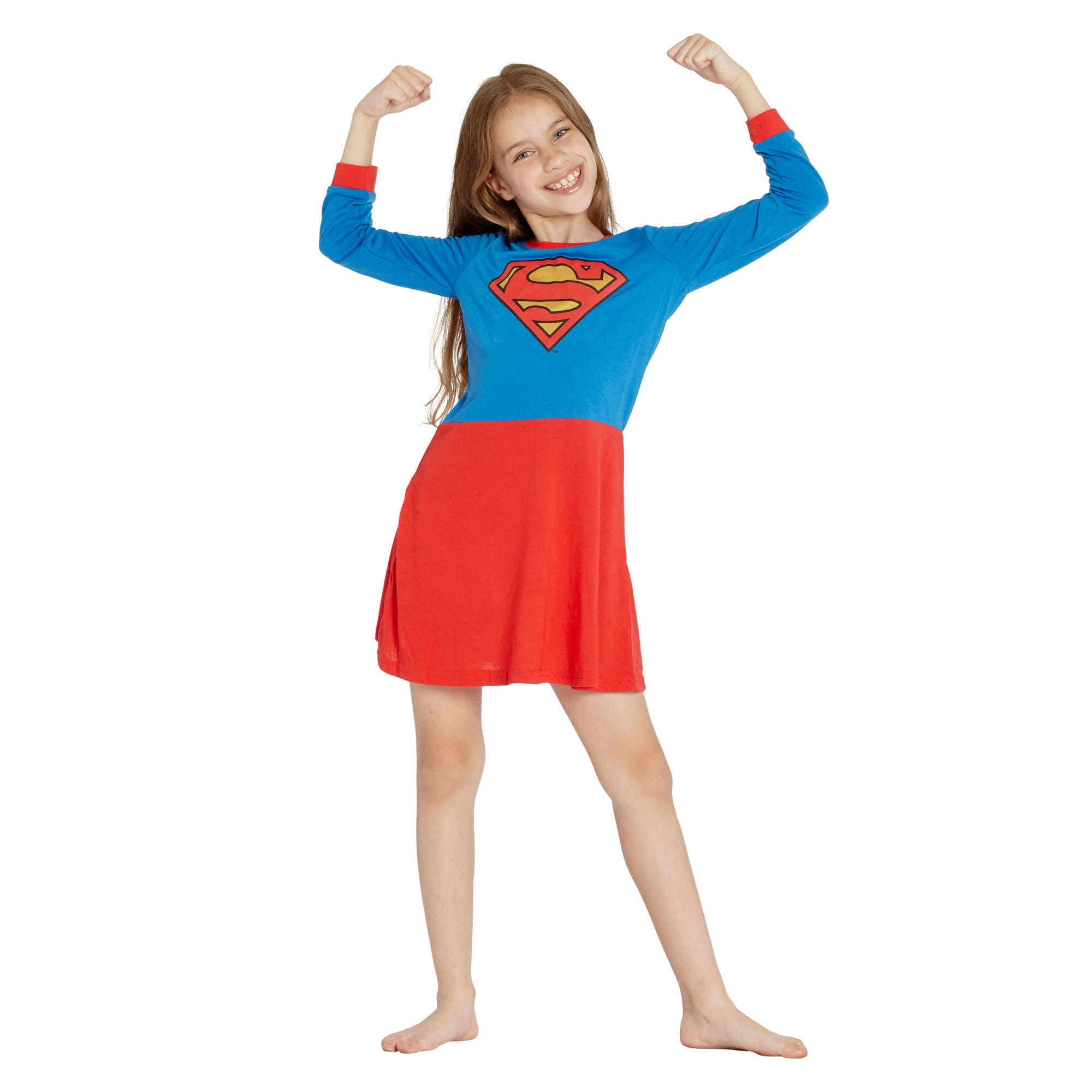 Supergirl Girls Little Flyaway Superhero Costume Pajama Nightgown Multi 4 5 Walmart